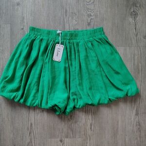 Green Flowing Shorts